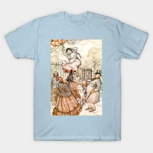 Balloon Lady - Peter Pan at Kensington Park - Arthur Rackham T-Shirt